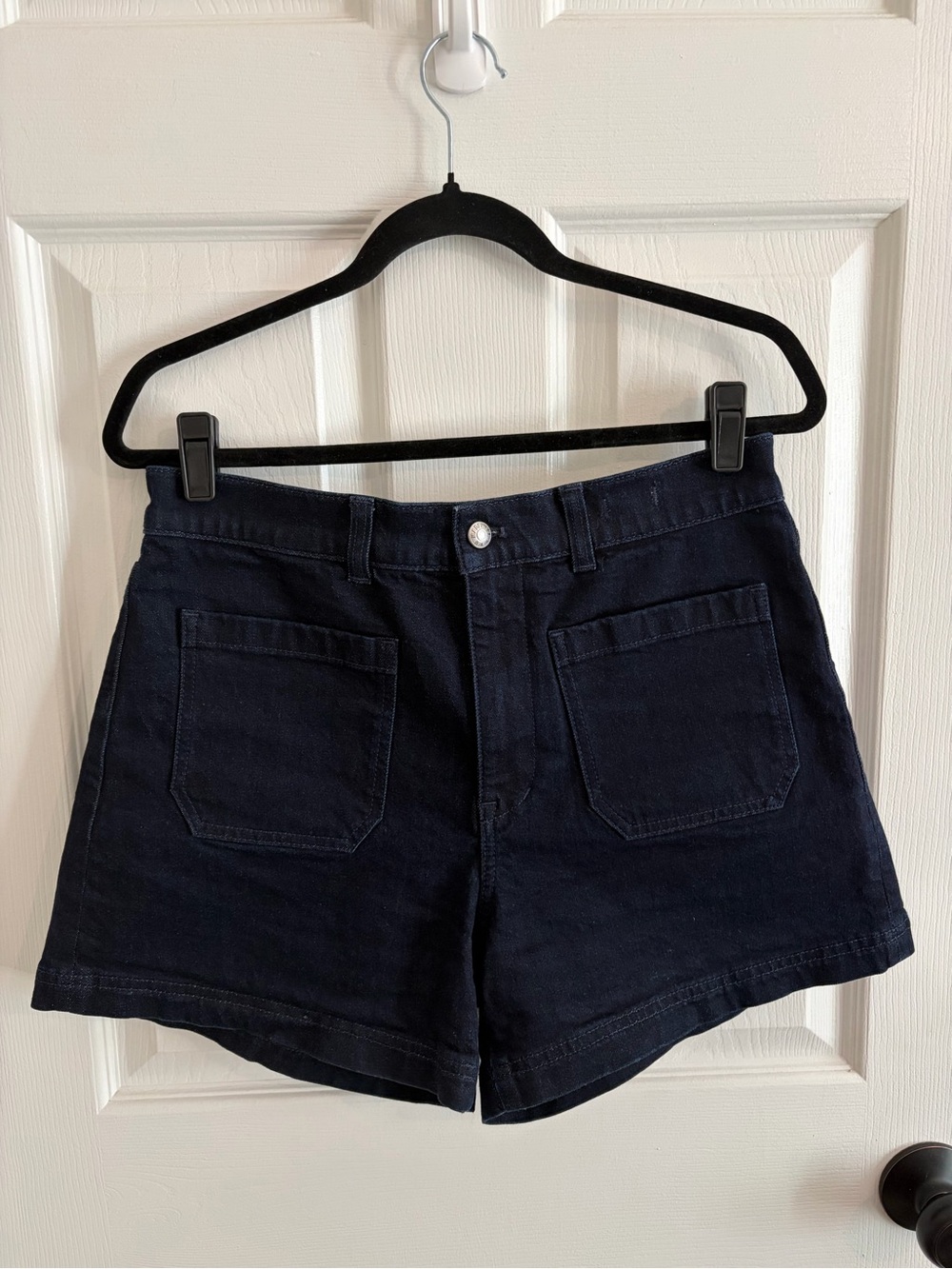 Madewell - The Emmett Short - Dark Navy Wash High-Rise Jean Shorts - Size 29